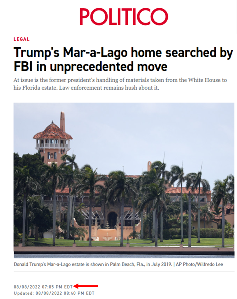 080822 FBI Raid Donald Trump Mar a Lago Home2