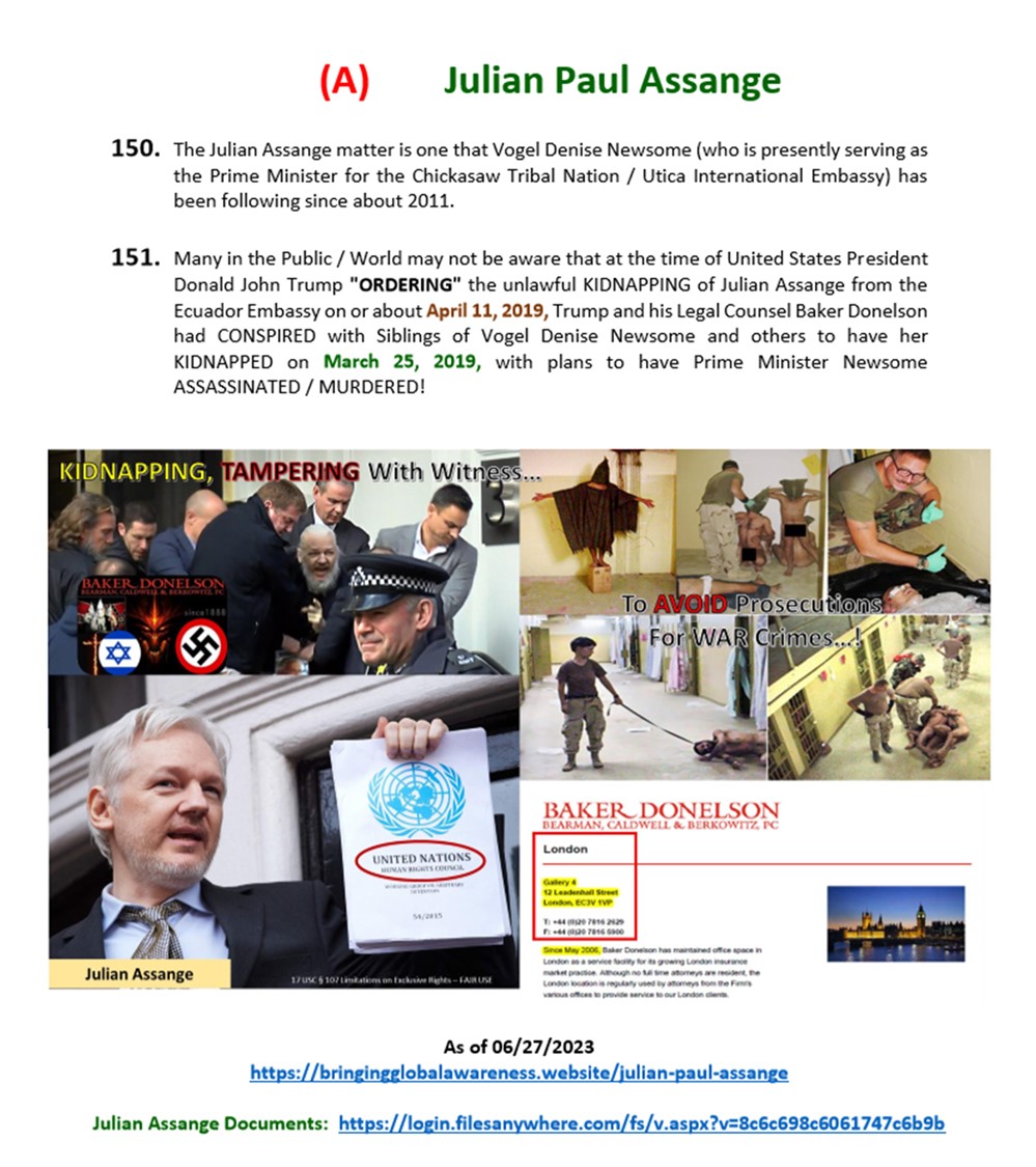 OHCHR Complaint Julan Paul Assange RELEASE